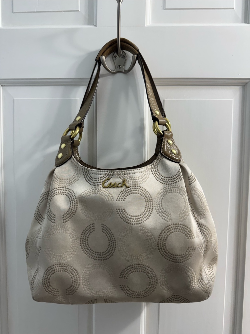 Coach Ashley Dotted Op Art Hobo Bag